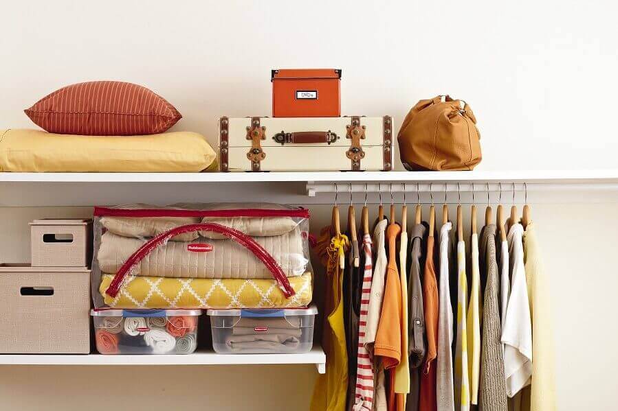 Organized shelves and clothes